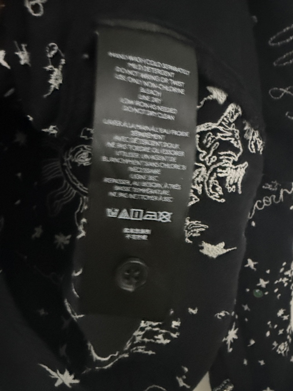 Anthropologie Black Celestial & Animal Button-Down Shirt - Picture 3 of 8